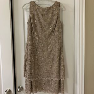 Beautiful Champagne Sleeveless Dress size 14